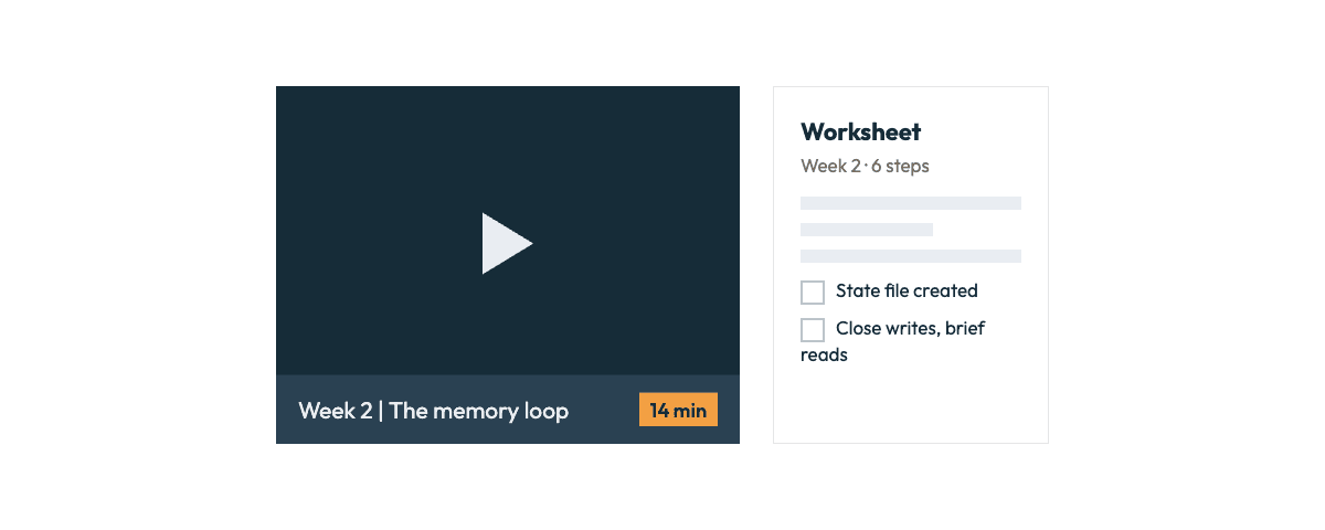 A short video lesson beside its worksheet