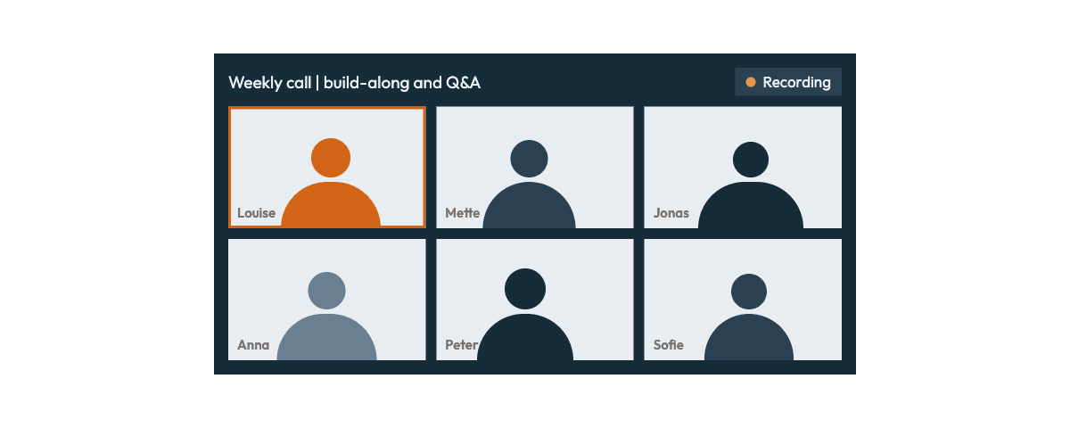 A recorded weekly call with the cohort