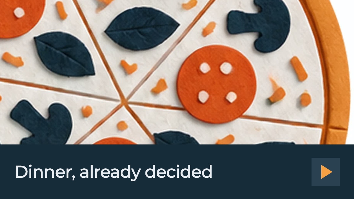 Watch the teaser for Never decide dinner again